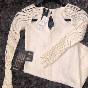 bebe long sleeve bodycon dress